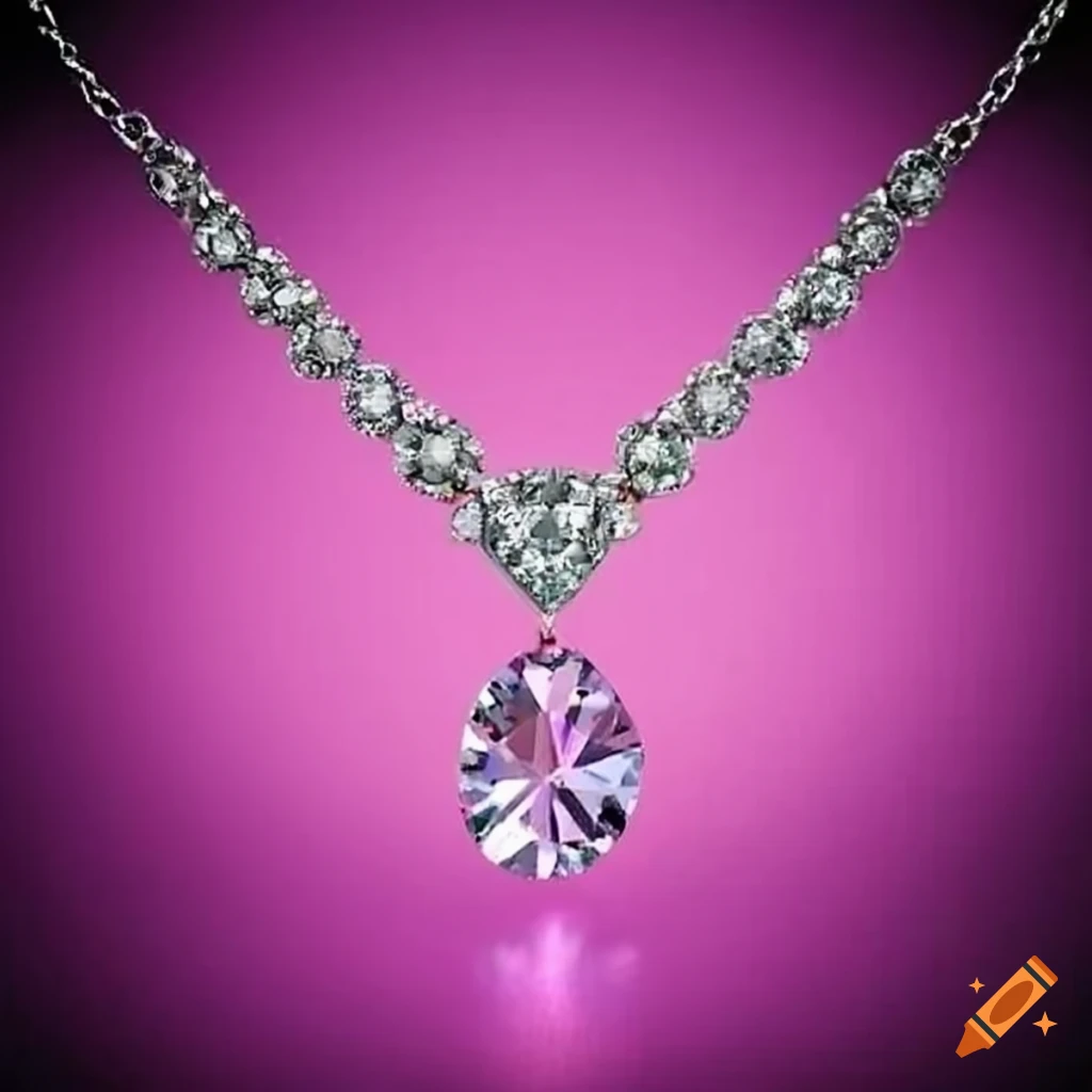 Realistic Image Of A Pink Diamond Necklace On Craiyon