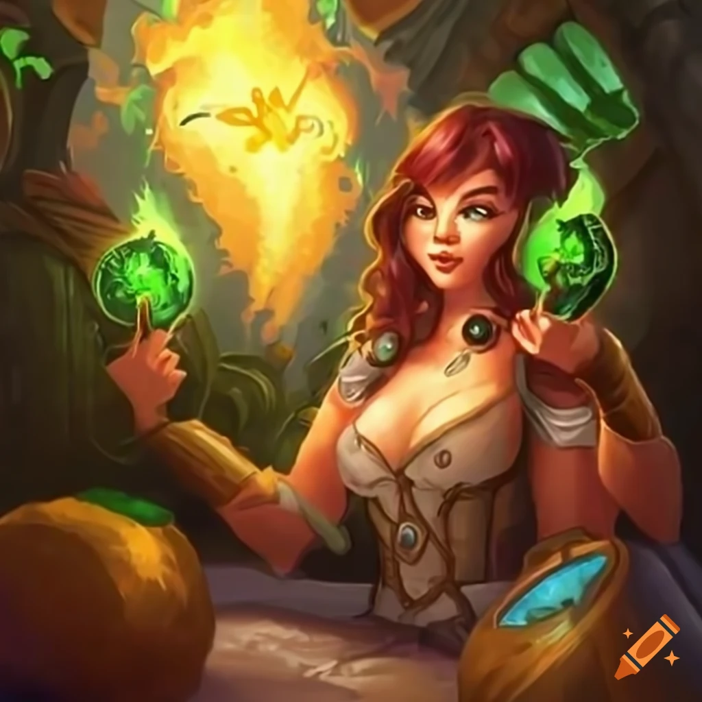 enchanted lily flower touching the Hearthstone