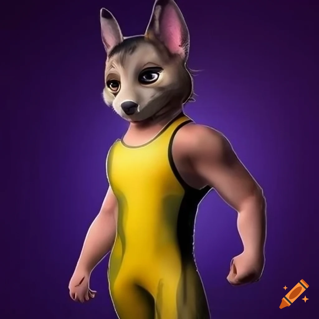 Anthro Australian Shepherd Boy In A Wrestling Singlet 1509