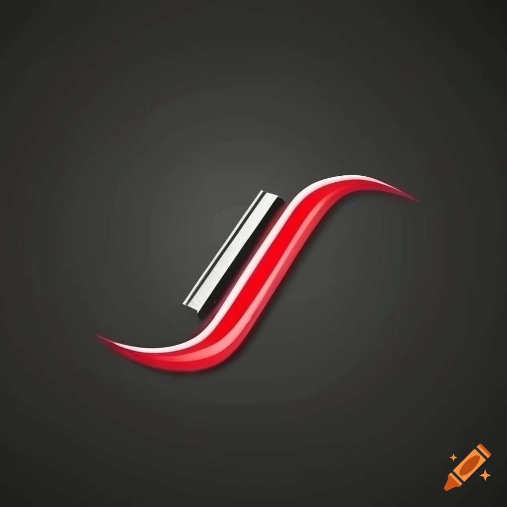 red and black modern logo design with letter P