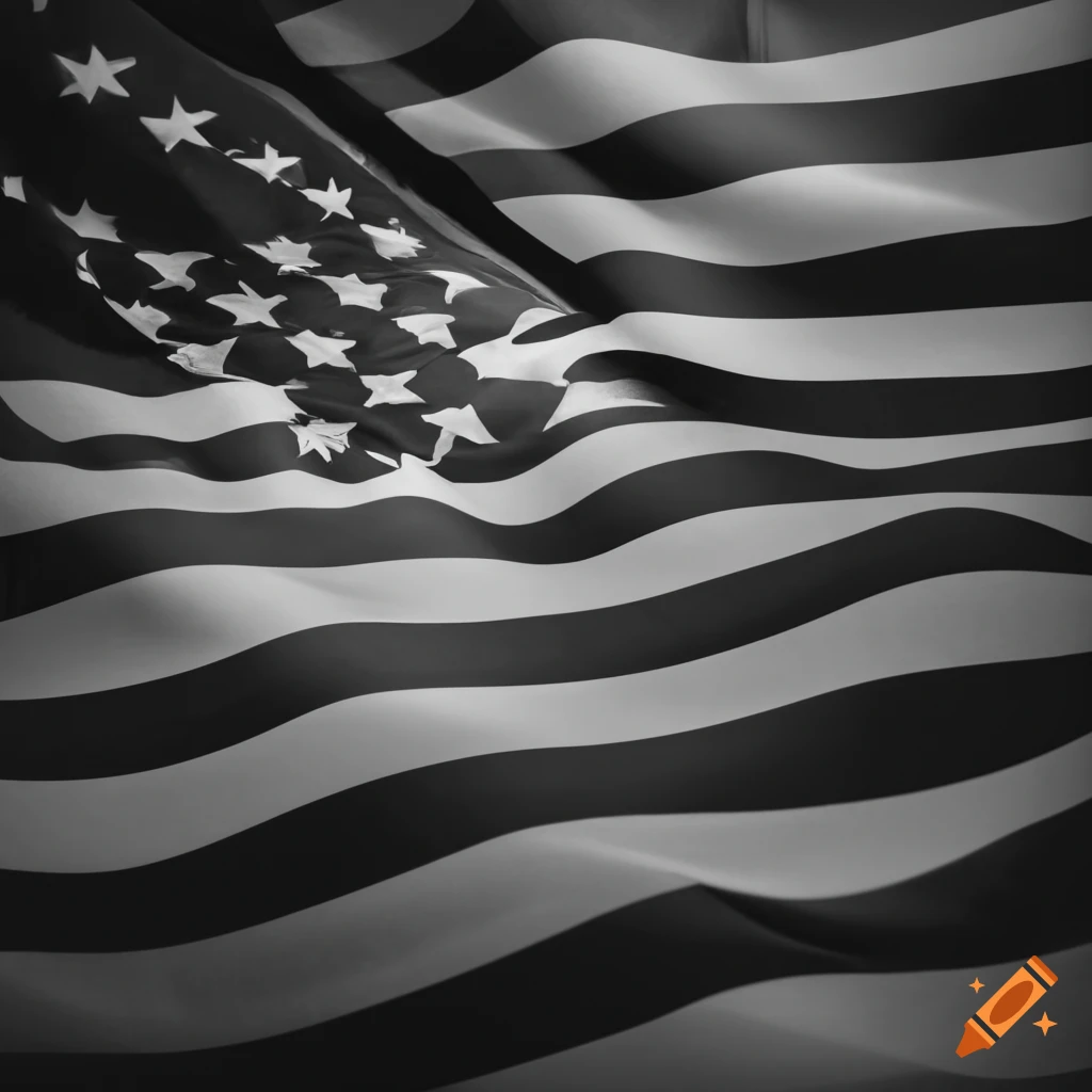 Monochrome american flag background on Craiyon