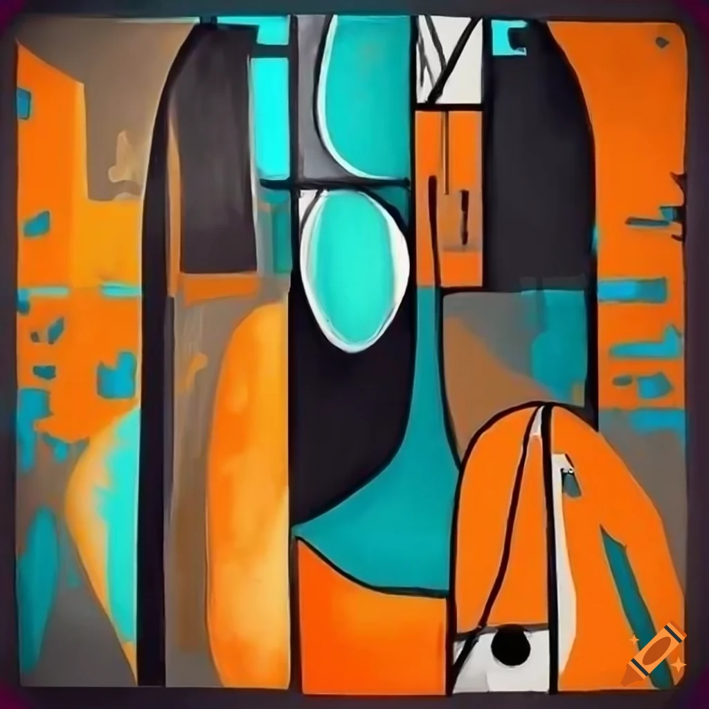 Black And White Abstract Artwork With Various Colors