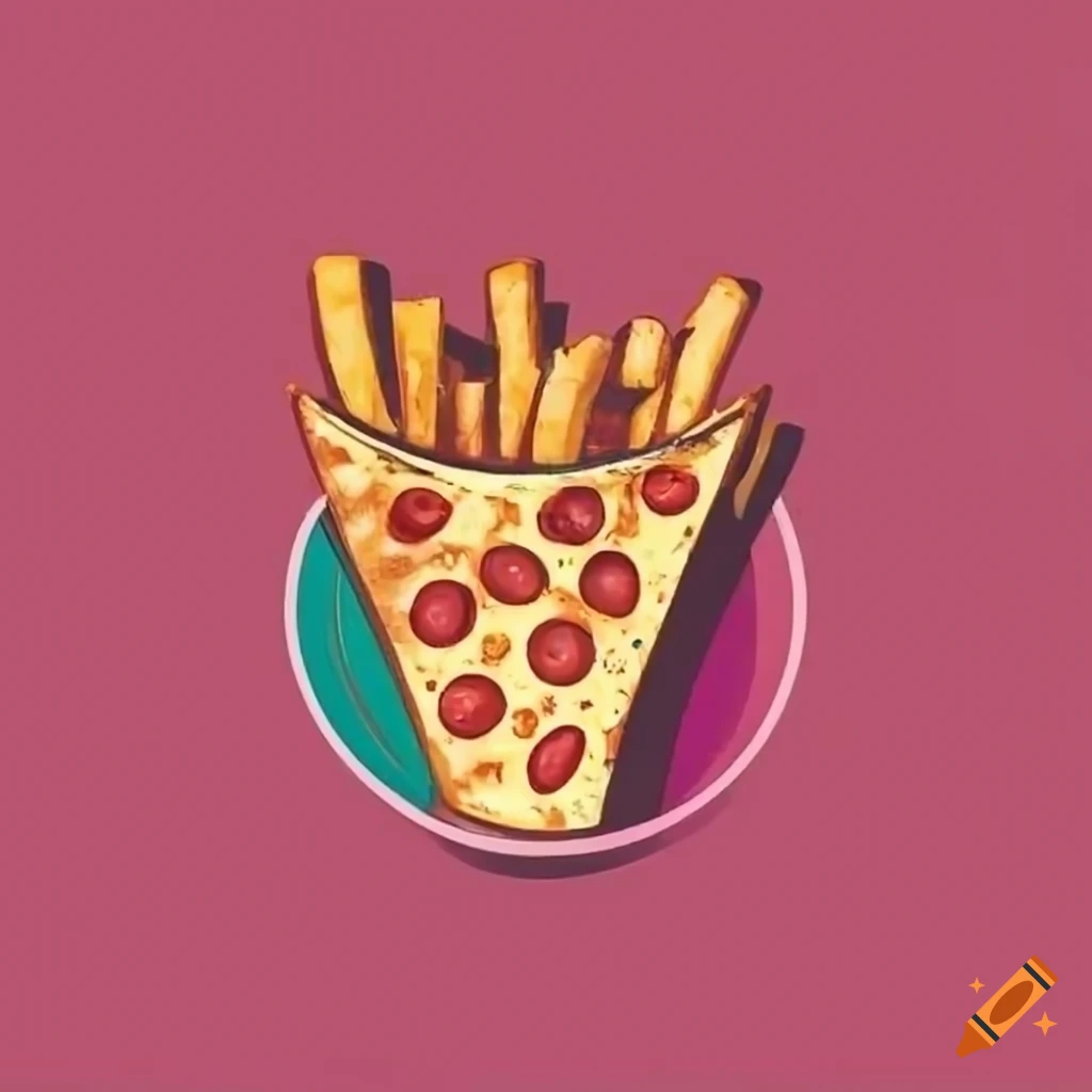 Logo of french fries, pizza, and burger on Craiyon