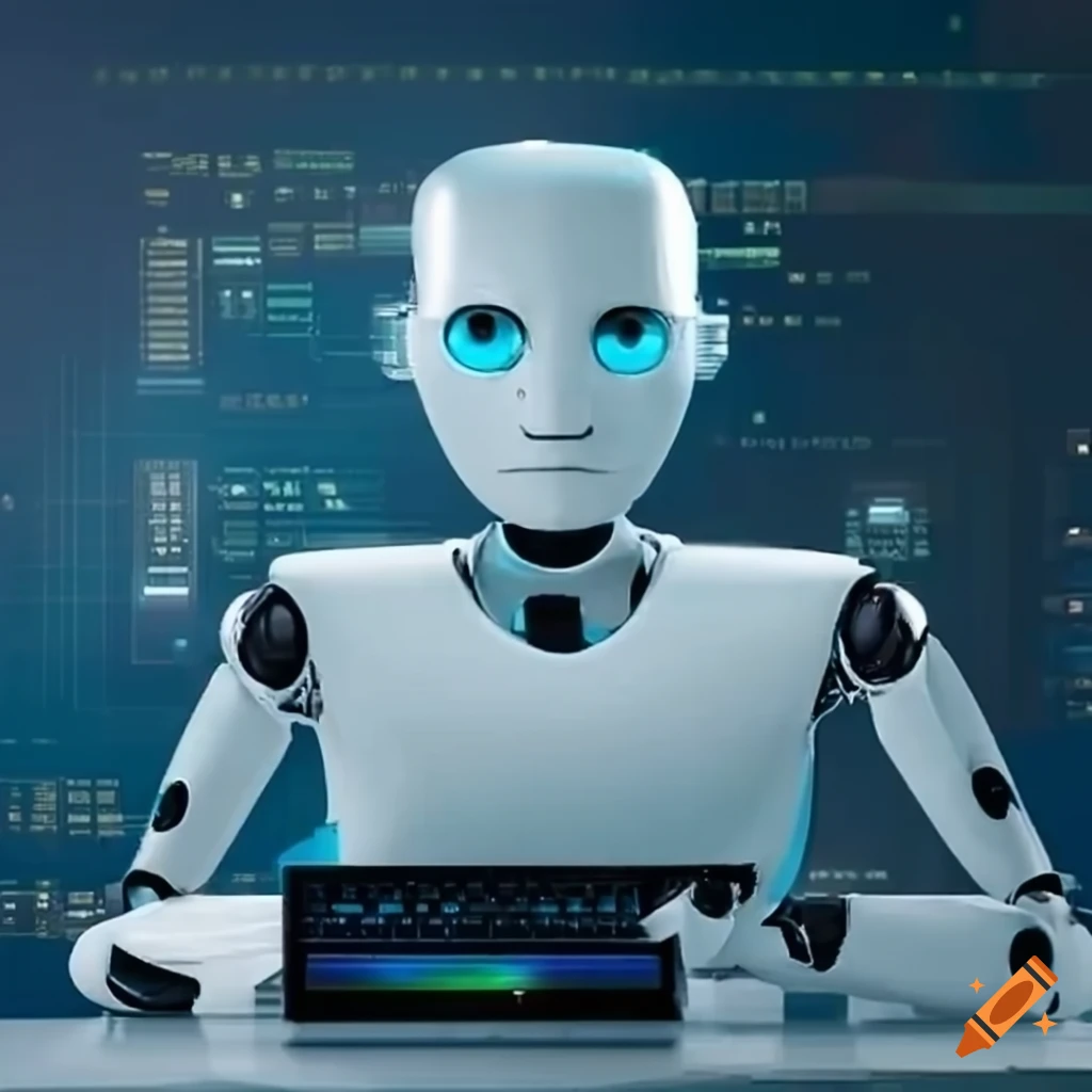 Robot Testing Software On A Desktop Computer On Craiyon