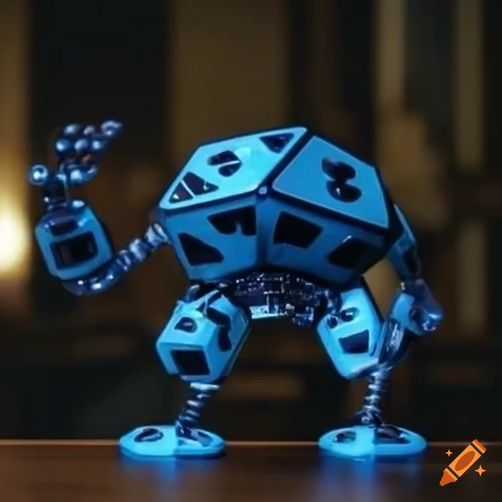 a robot d20 dice