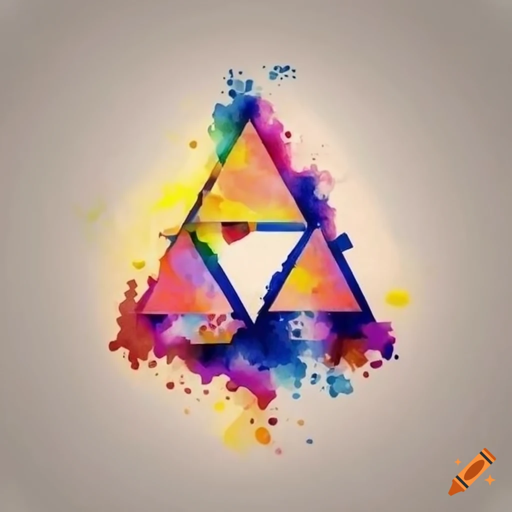 geometric Triforce tattoo with sword design