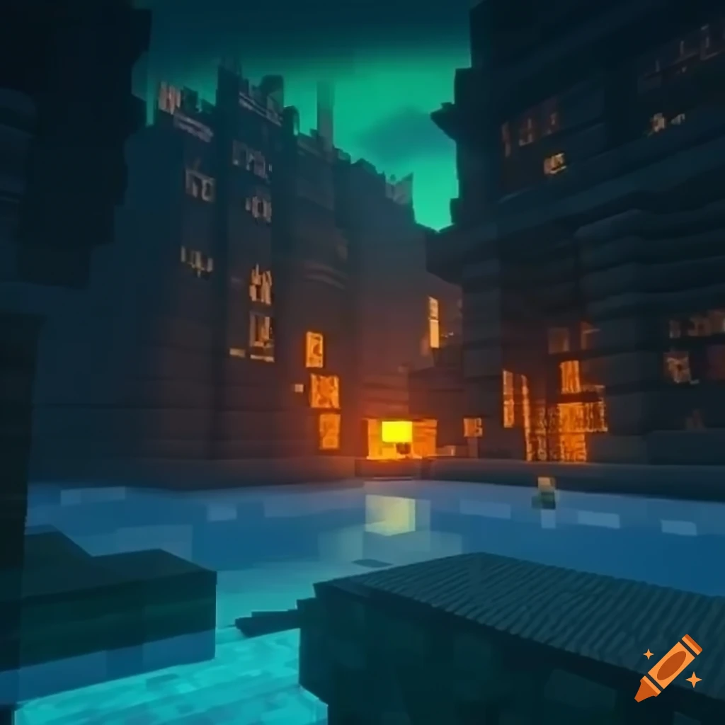 Minecraft rtx graphics screenshot on Craiyon