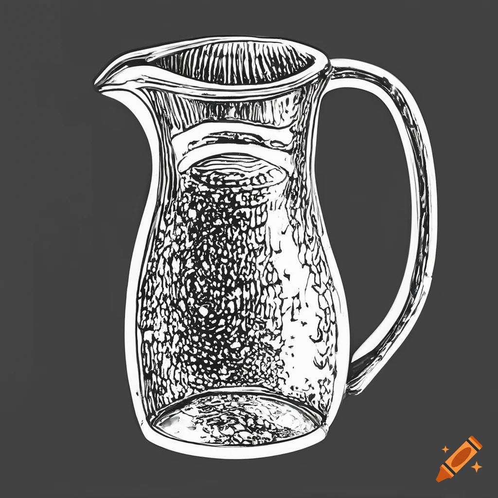 Simple coloring page. An outline vector illustration of a water jug  isolated Illustration #165695952