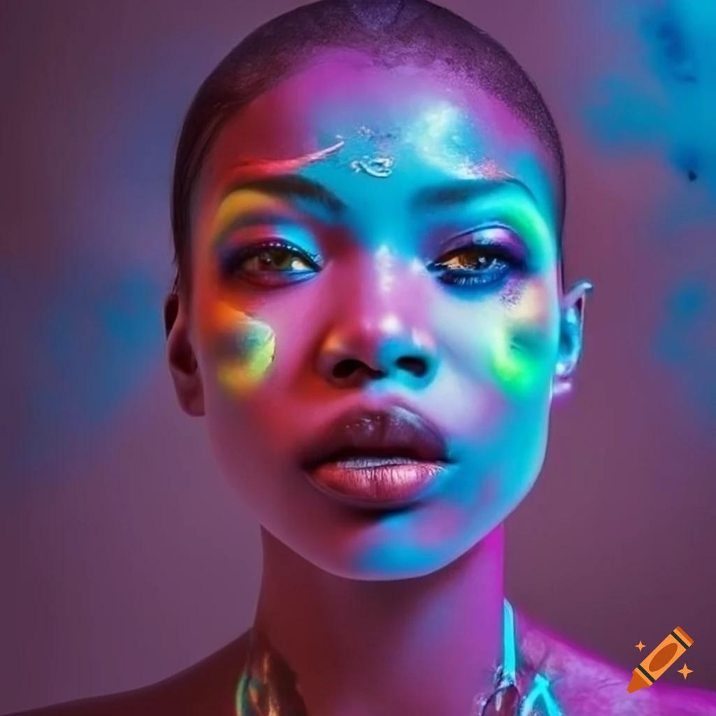 Futuristic And Colorful Portrait Of A Goddess On Craiyon