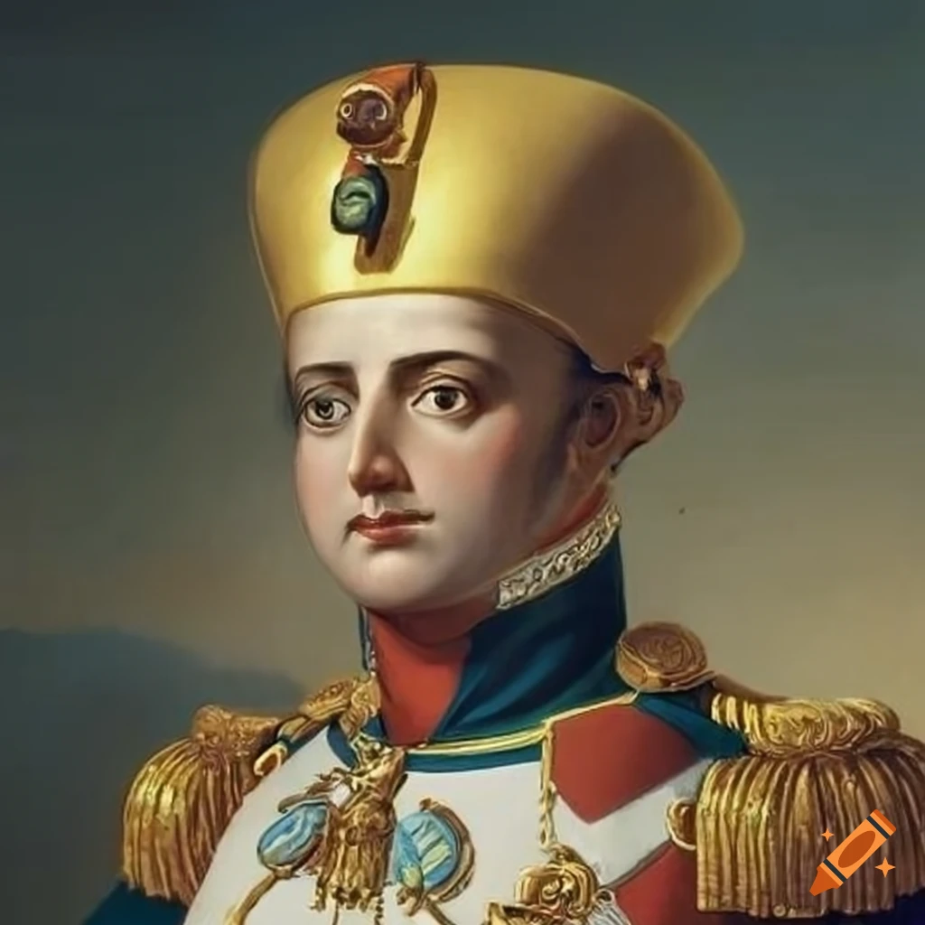 Portrait of napoleon wearing a pharaoh's nemes