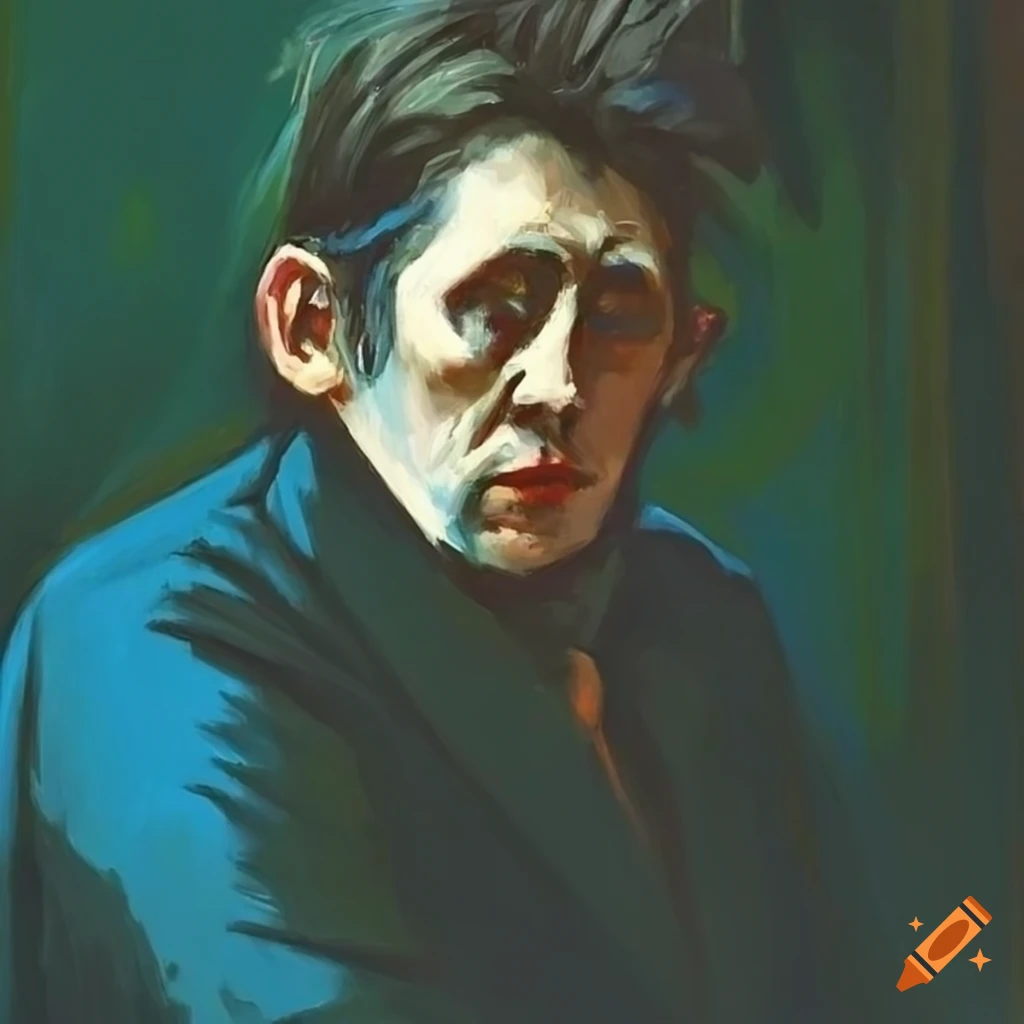 painting inspired by Shane MacGowan and Edward Hopper