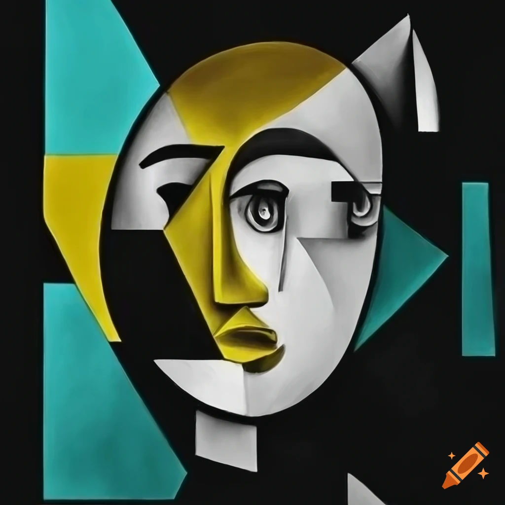 surrealist black and white artwork with fuchsia, yellow, and turquoise accents