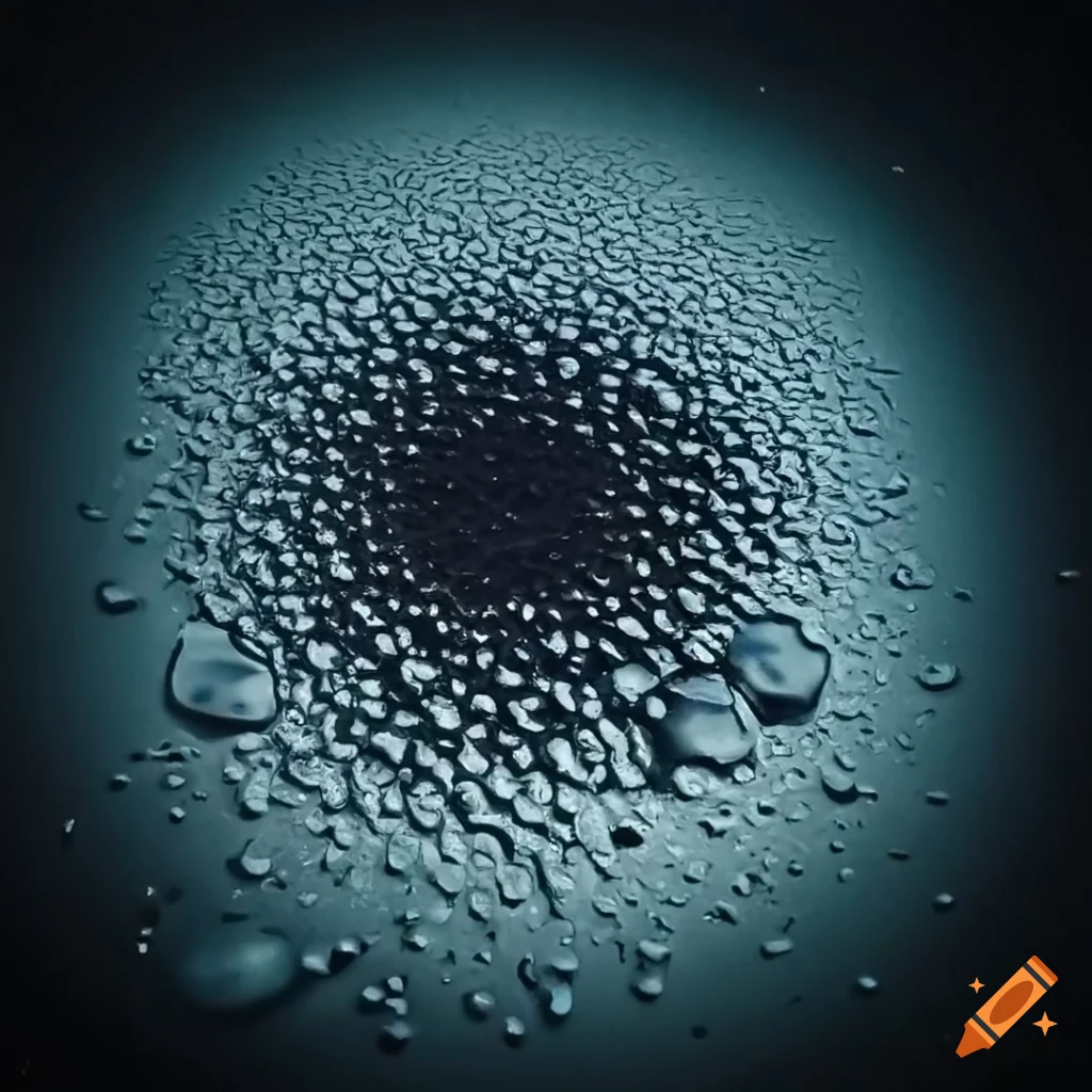 abstract art of melting translucent sludge tiles