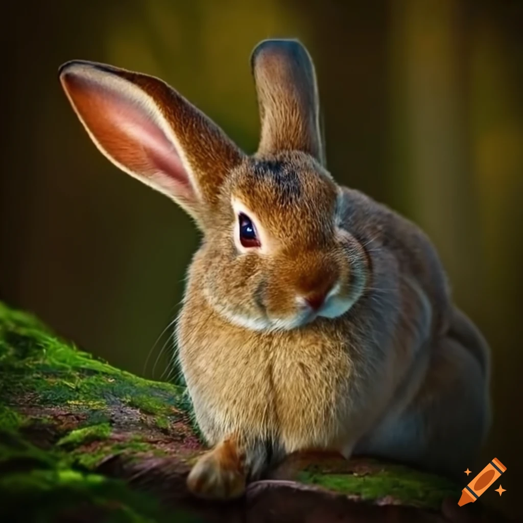 Quiet rabbit in the forest on Craiyon