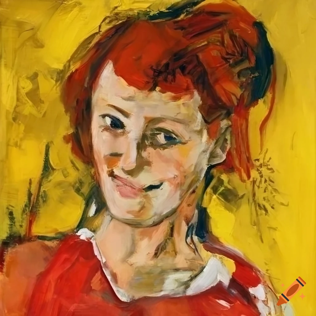 Oil painting of a smiling girl in vibrant colors