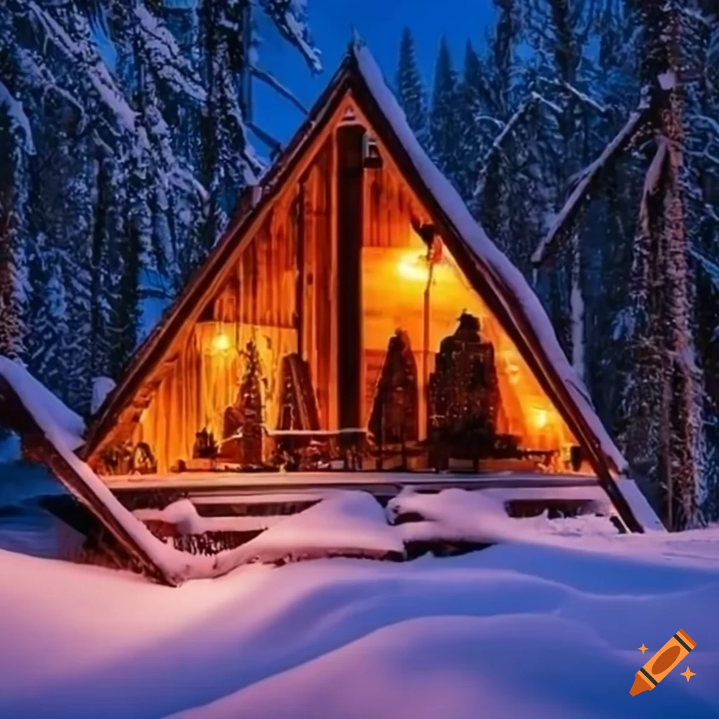 Snowy log cabin home in colorado springs on Craiyon