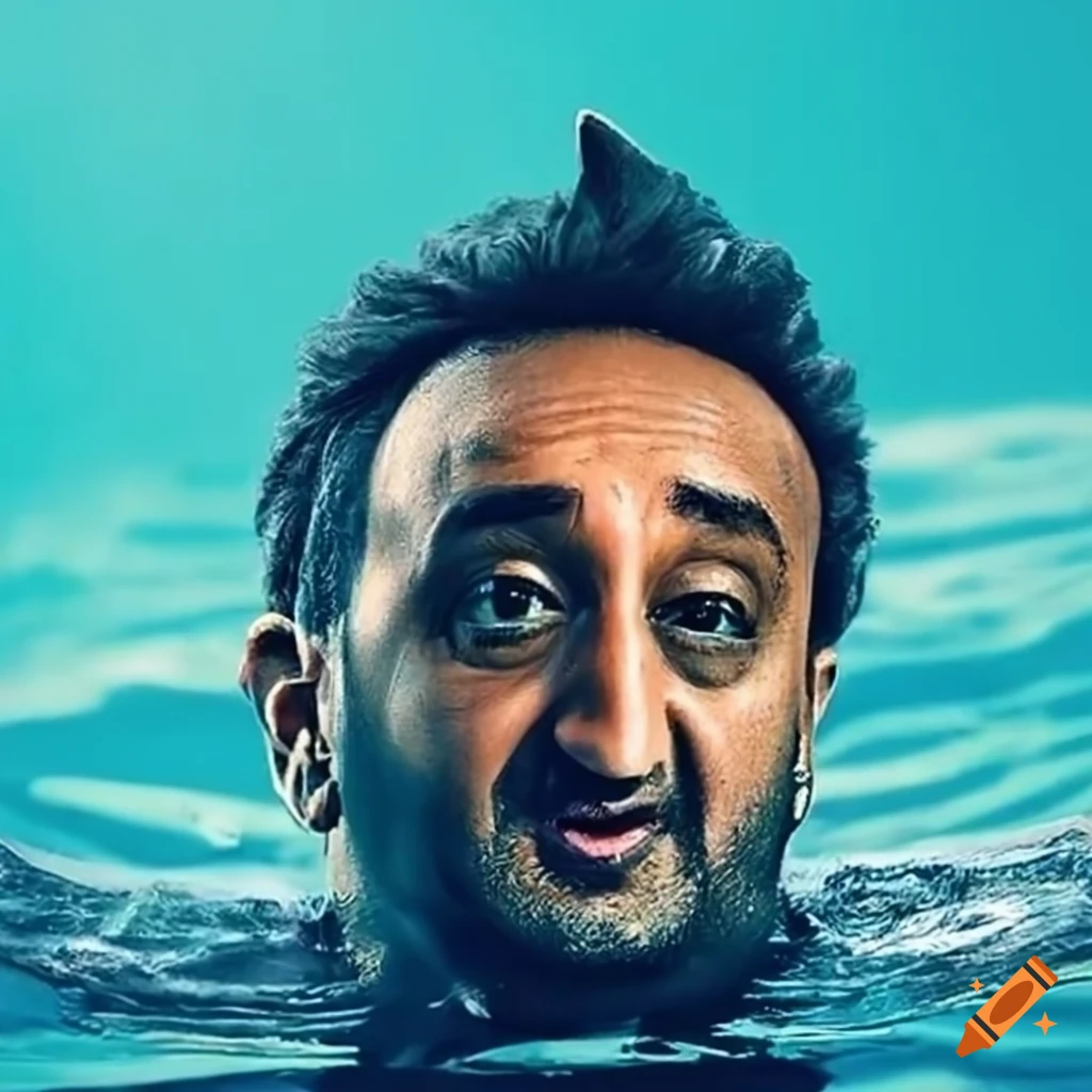 Cyril hanouna transformed into a dolphin on Craiyon