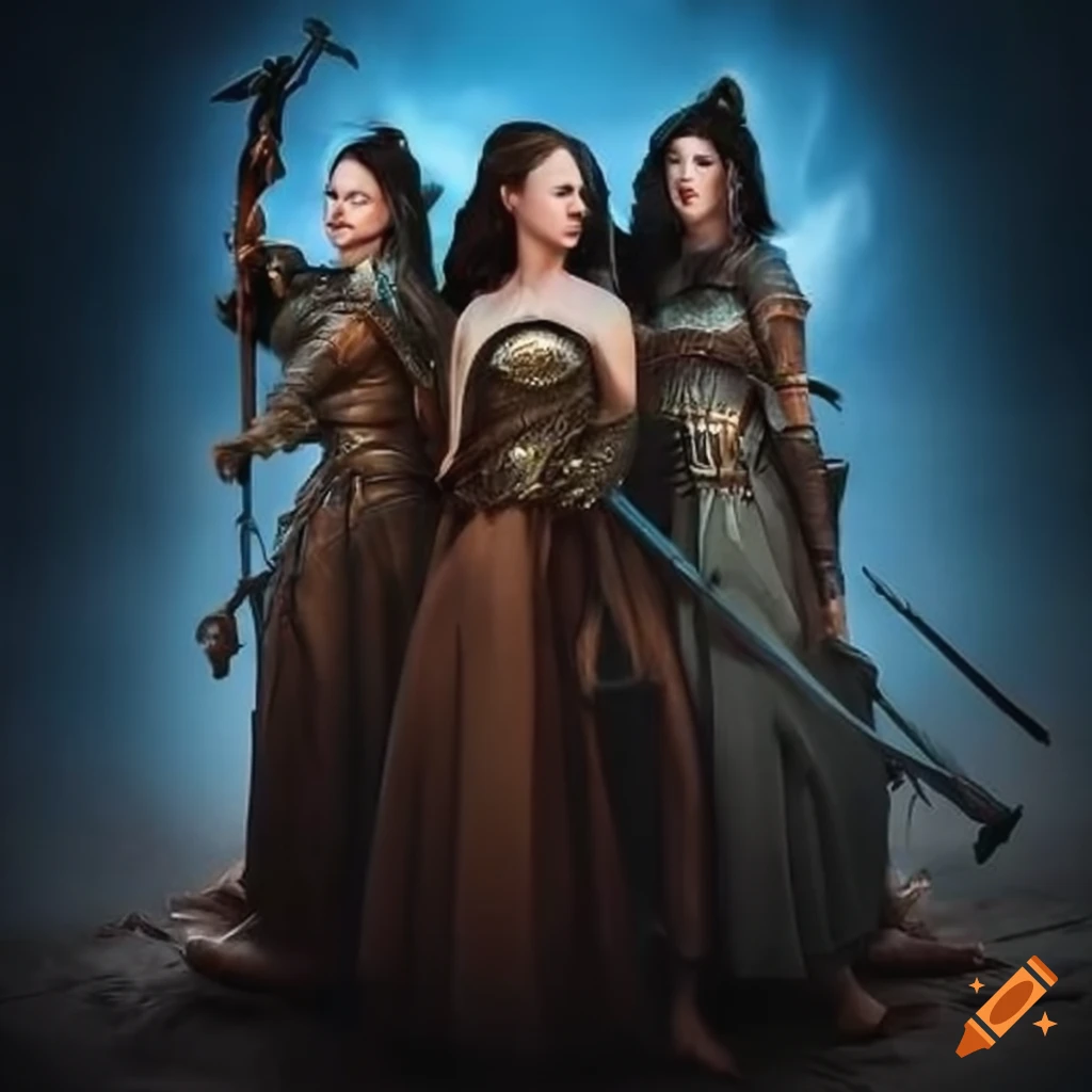 Movie cover featuring three female fantasy adventurers