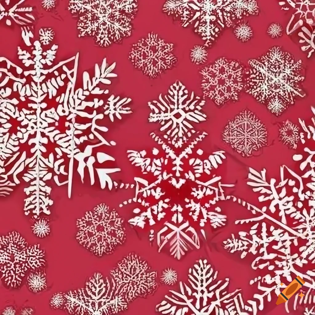 Seamless red snowflake pattern for christmas on Craiyon