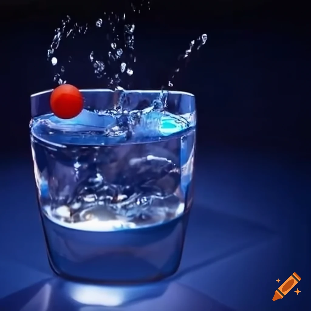 Game of blowing ping pong ball into waterfilled glasses