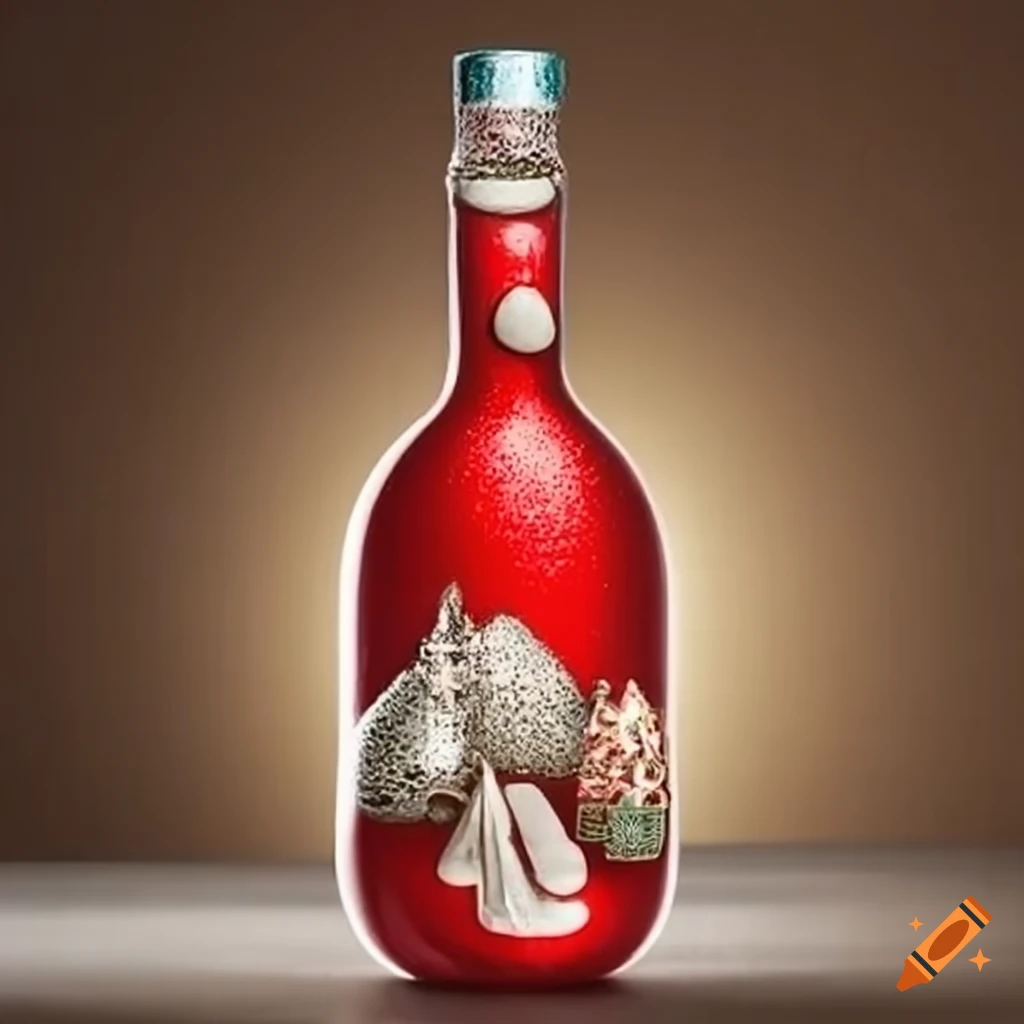 Christmas alcohol bottle