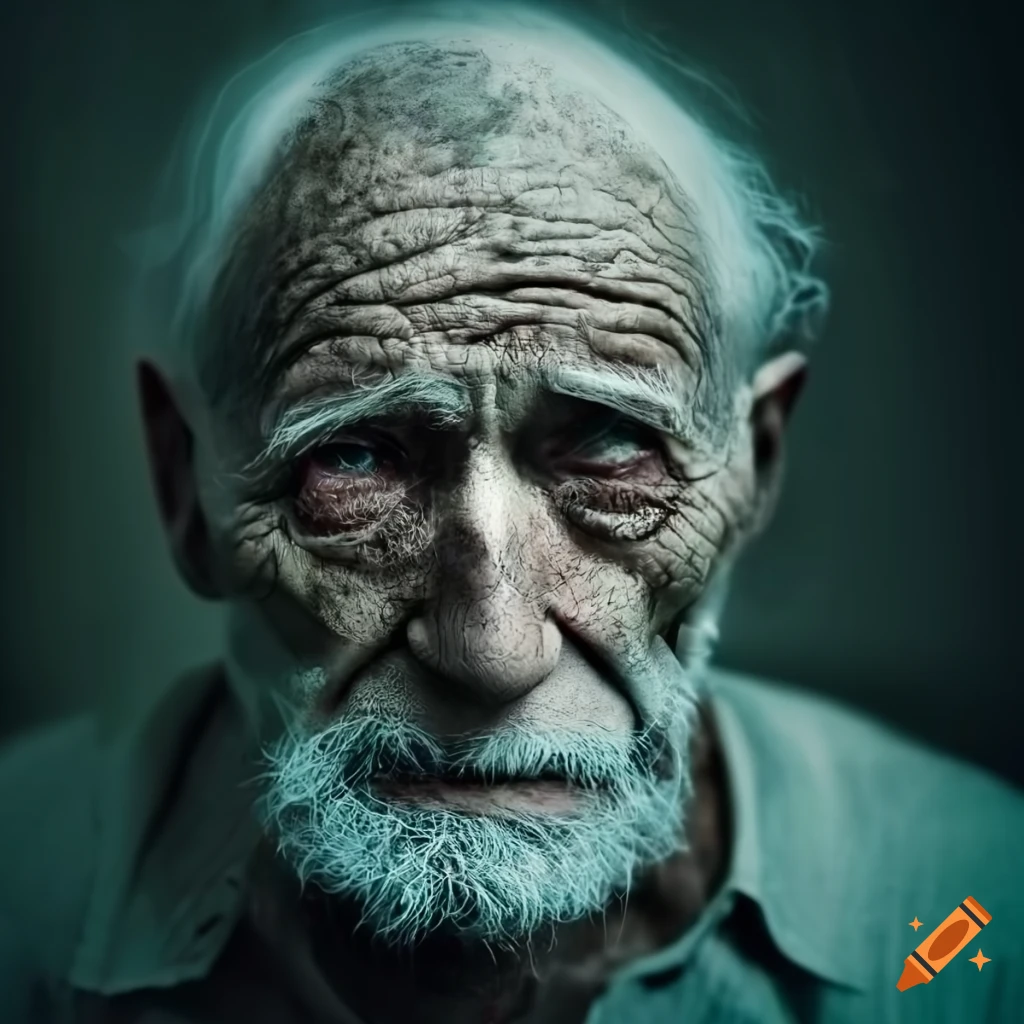 image of an emaciated old man in a hospital