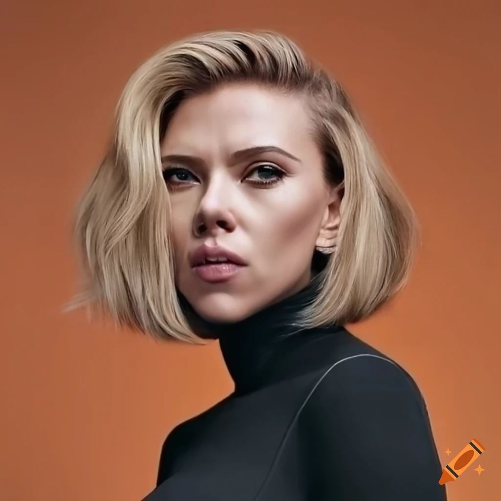 picture of Scarlett Johansson with straight bob haircut
