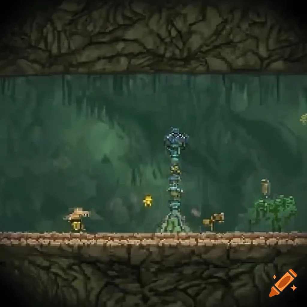 2D metroid game in a dark cavern