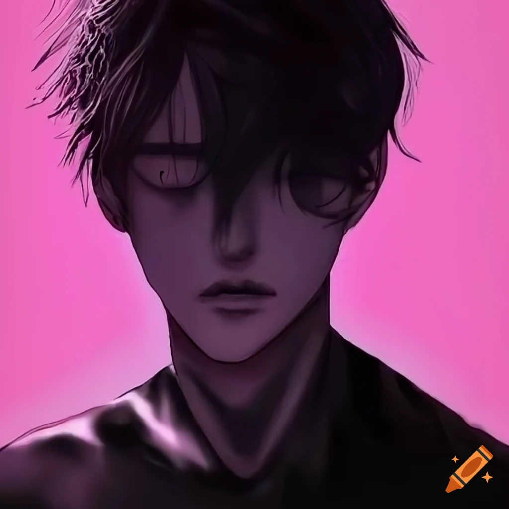 Portrait of a man with closed eyes and pink light