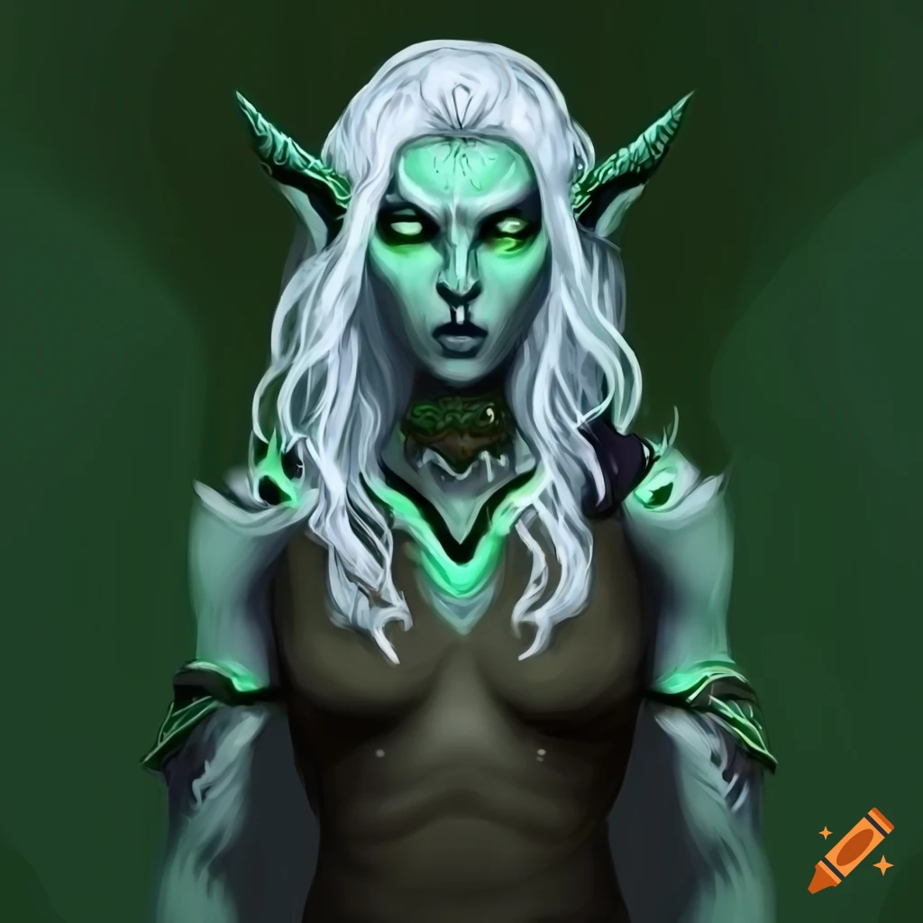 illustration of a dark elf Druid in Dungeons and Dragons style