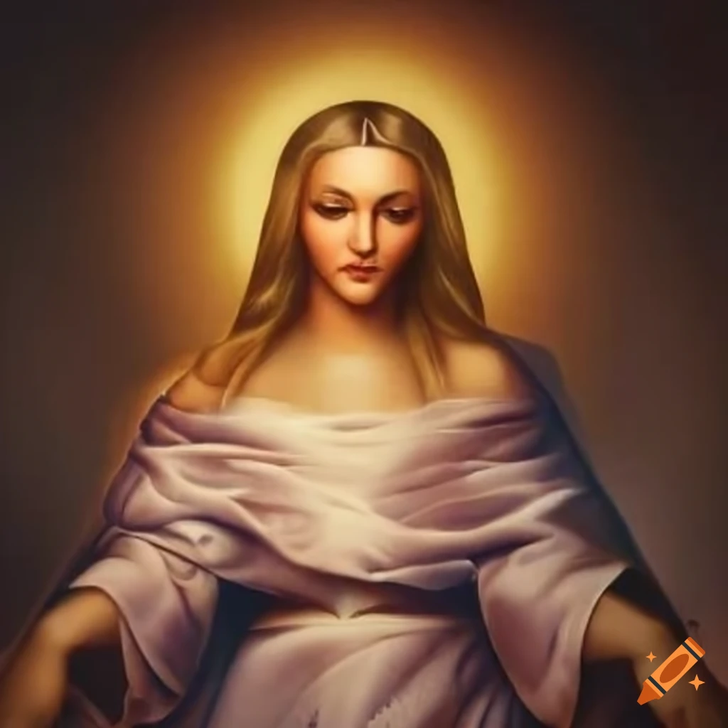 depiction of Madonna in heaven