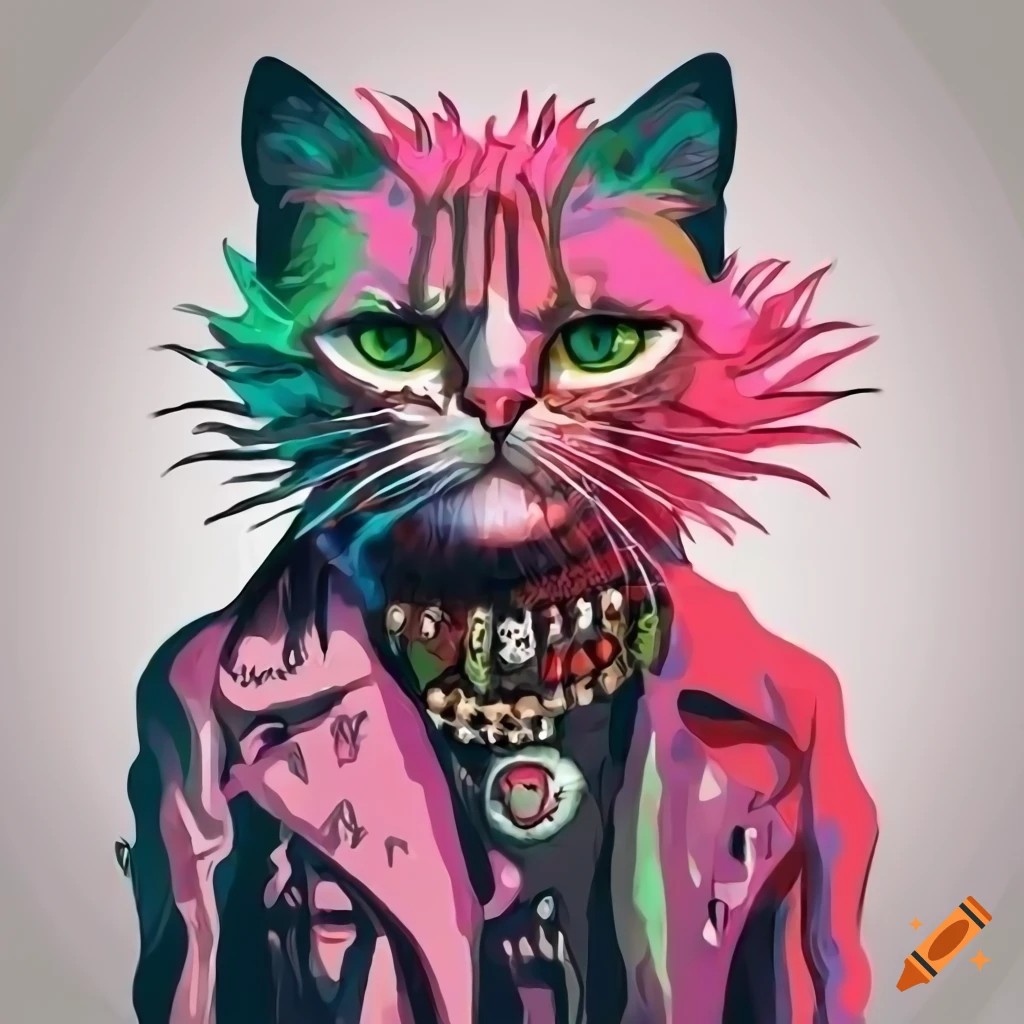 Punk cat illustration