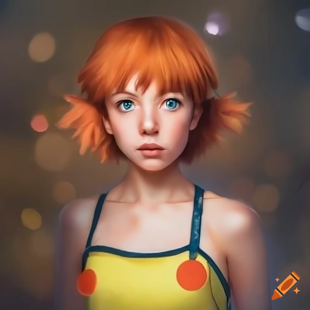 Realistic depiction of misty from pokemon on Craiyon