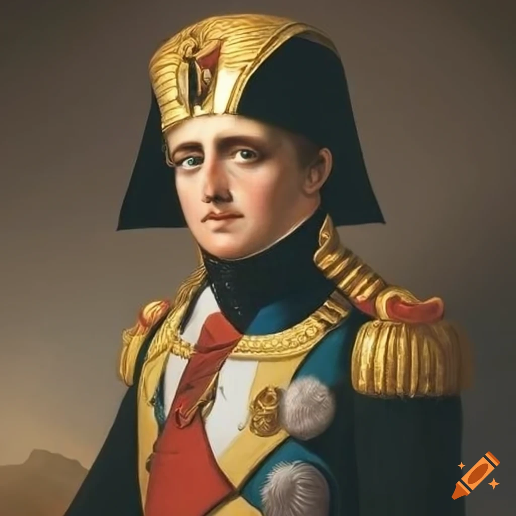 Portrait of napoleon with a pharaoh hat on Craiyon