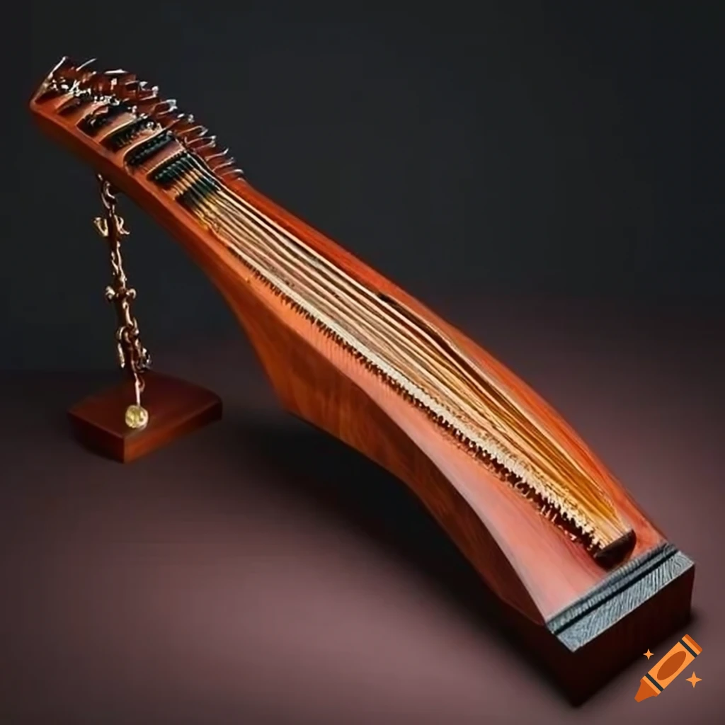 Wooden guzheng instrument stand