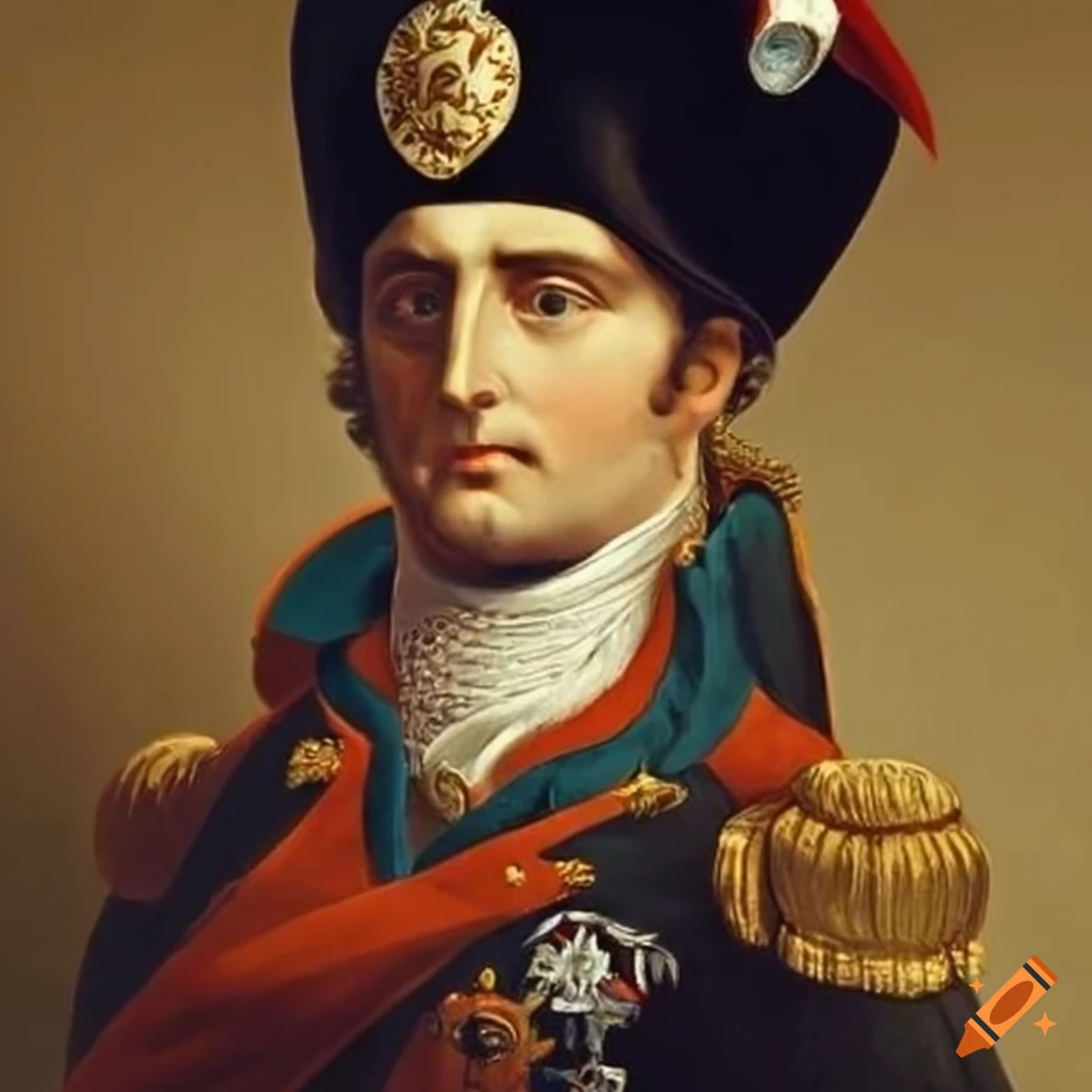 Satirical depiction of napoleon with a funny hat