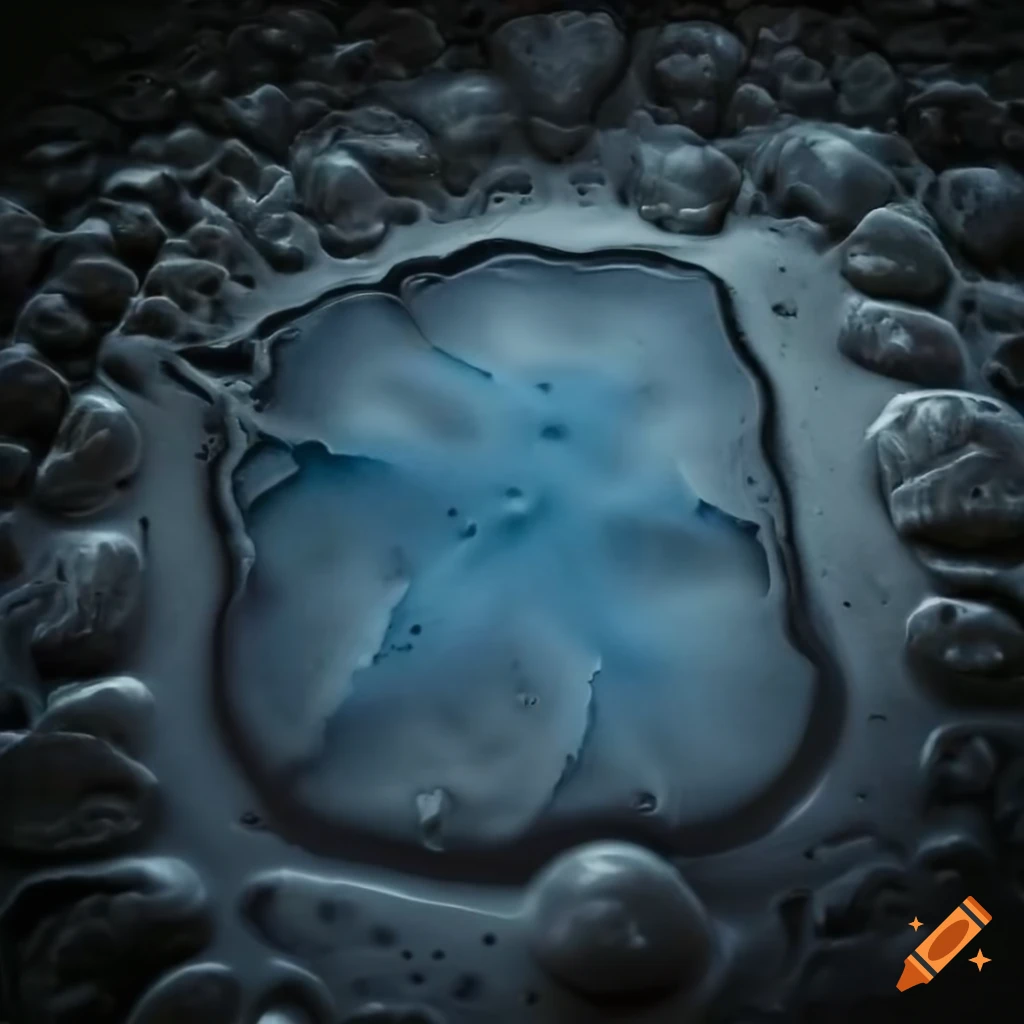 melting ice tiles on black background