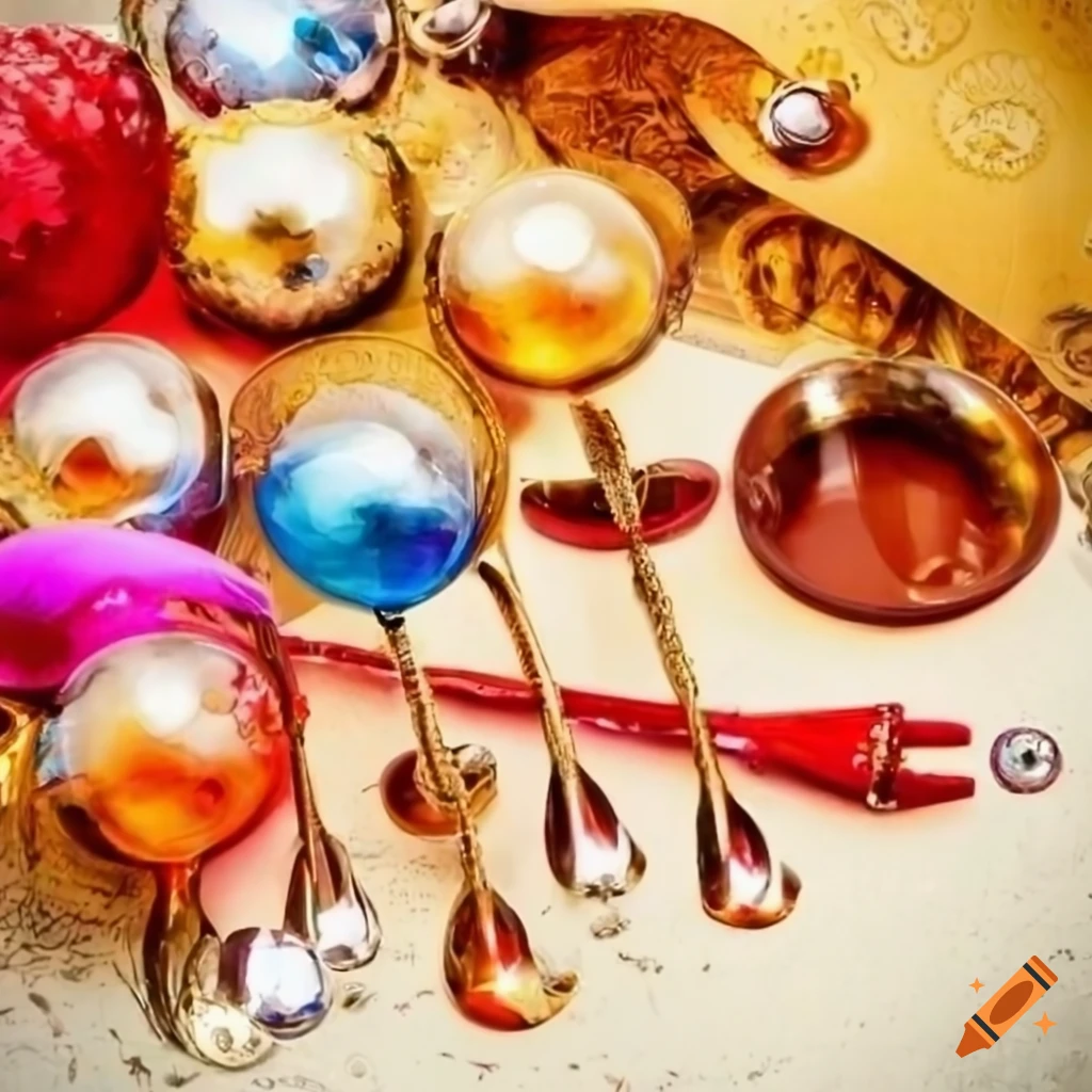 chemical utensils with Christmas decorations