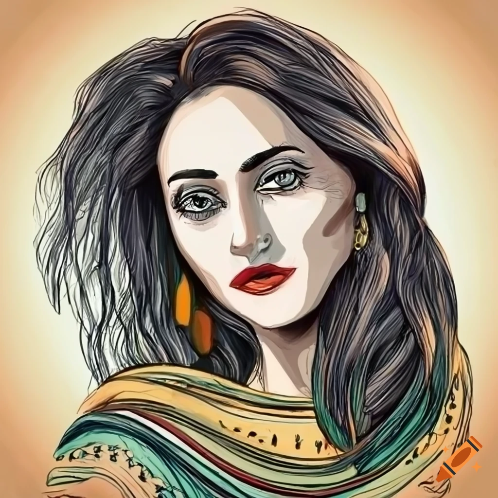 Sketch Of A Woman In Pakistan On Craiyon