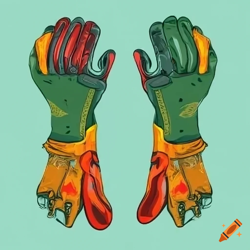 Animated image of dirty hands with welding gloves holding clean money