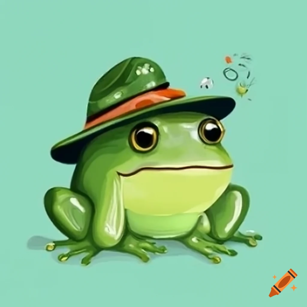 Cute baby frog with a sanrio twist