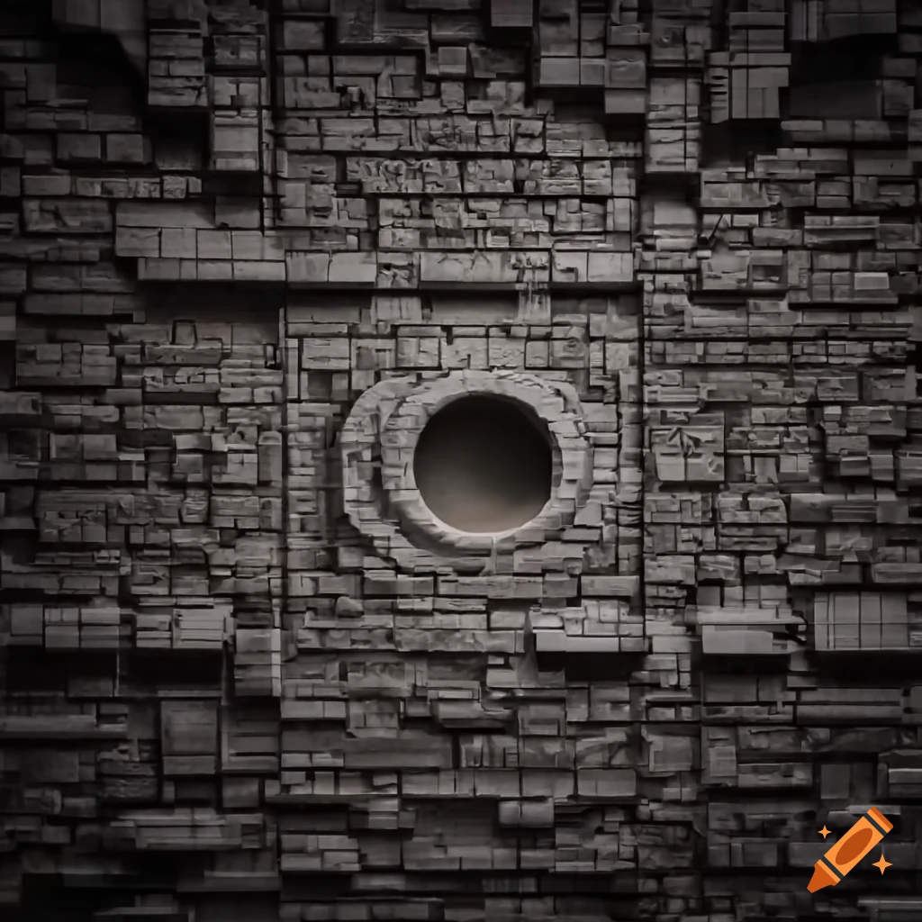 H R Giger inspired 2D metroid-like brick wall