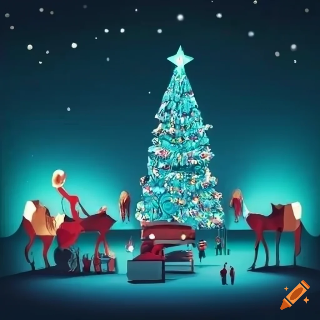 concert-poster-with-a-caravan-and-christmas-decorations-in-a-fairy-tale