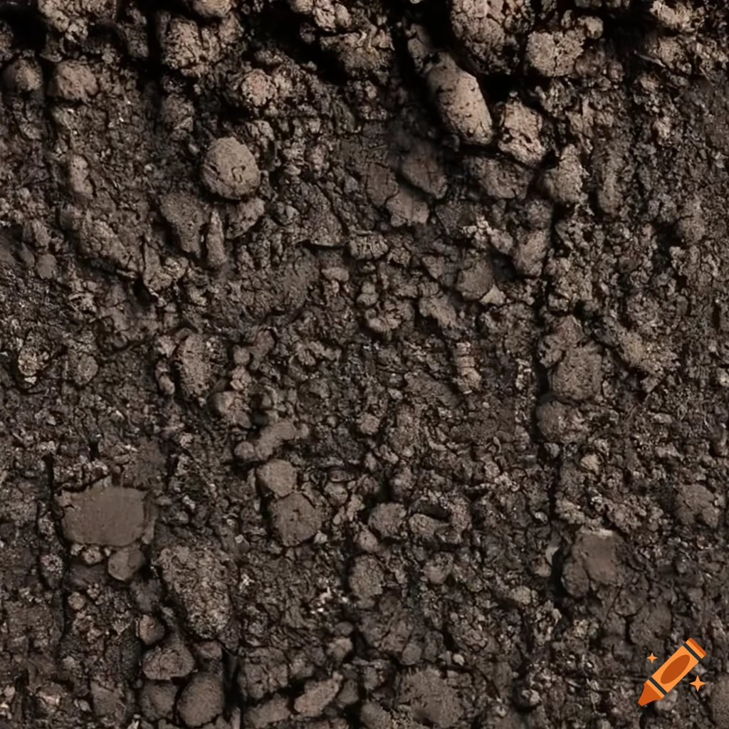 Closeup of textured grey soil