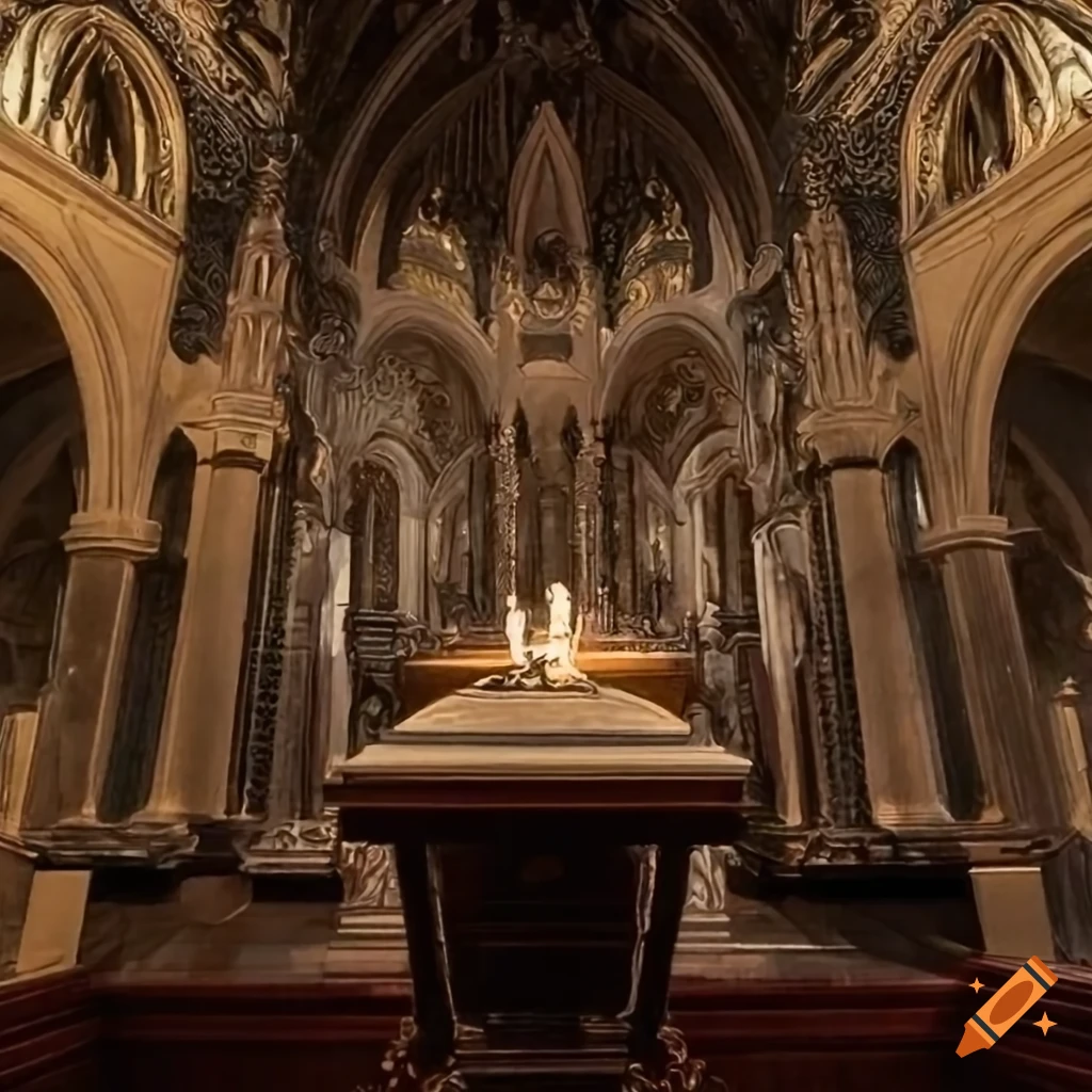 illustration of a closed casket surrounded by mourners