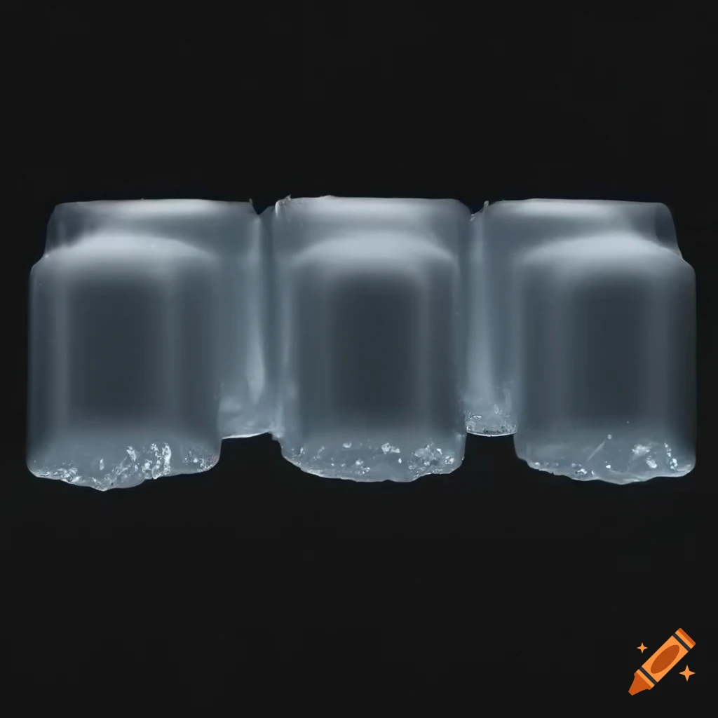ice columns melting over black background