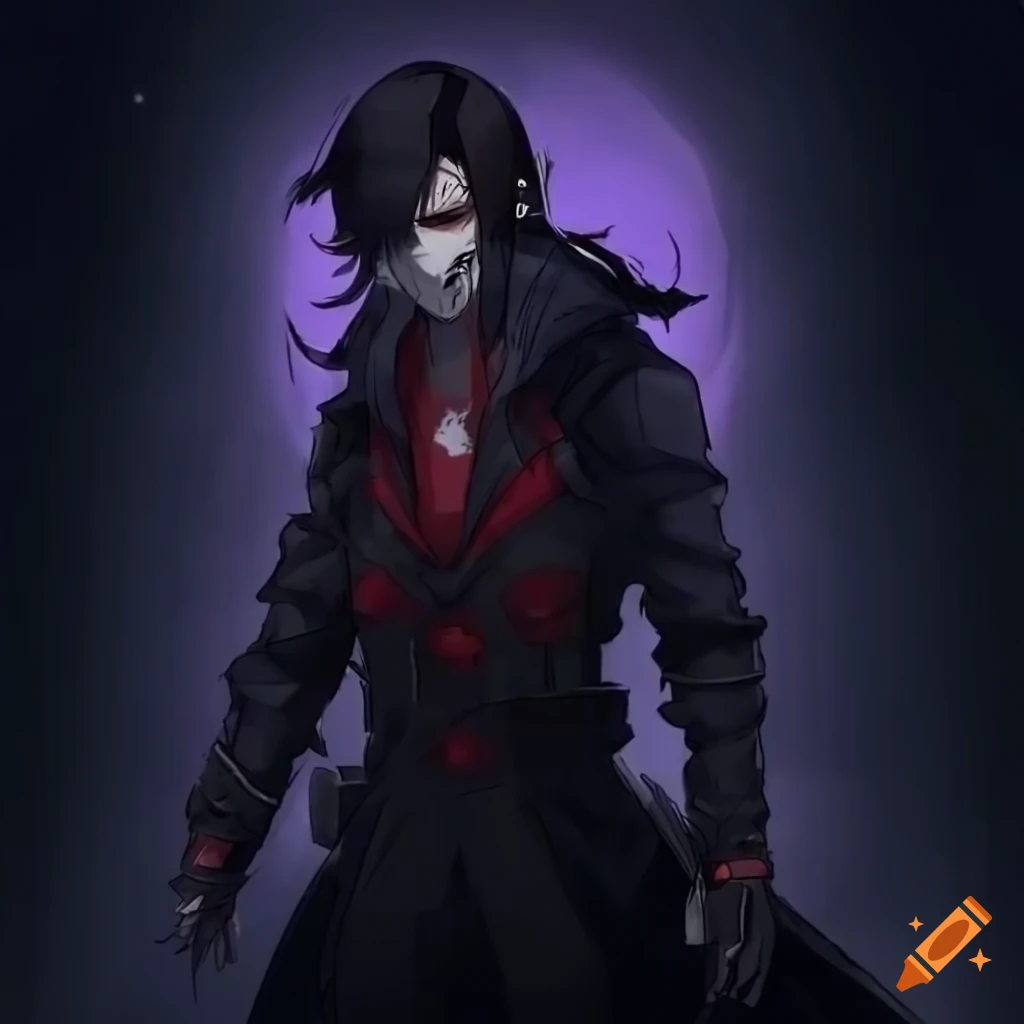 anime design of a mysterious vampire character