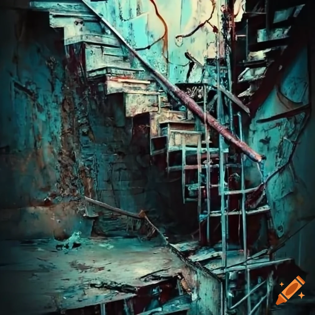 staircases in a junkyard