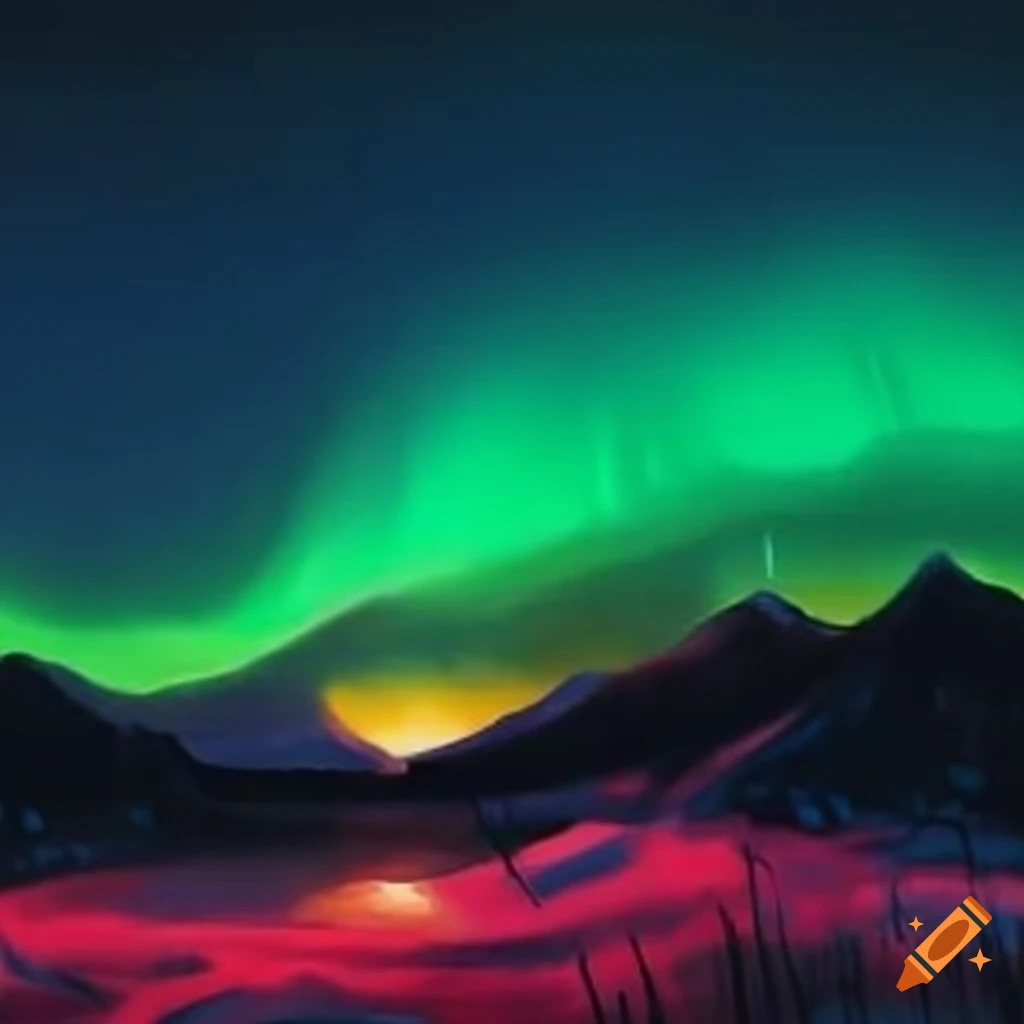 vibrant northern lights in the night sky