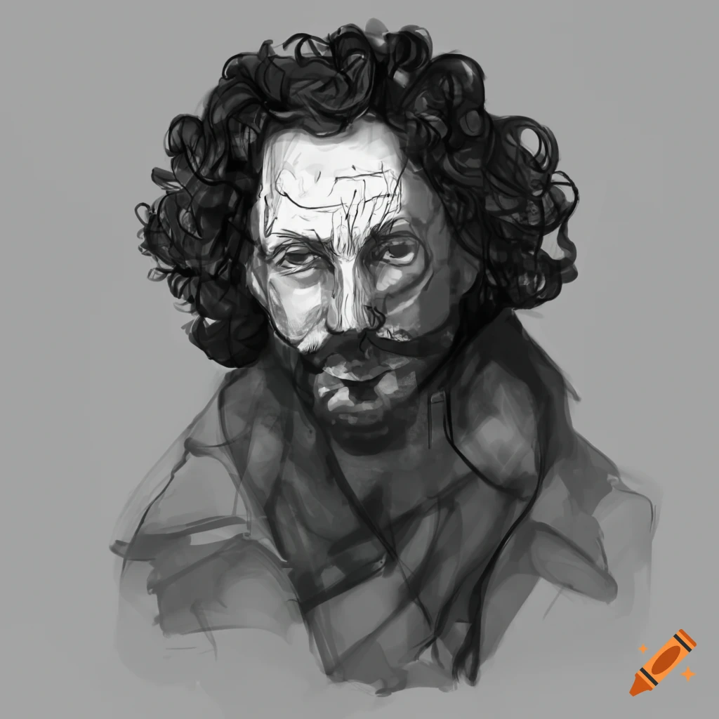 Disco Elysium inspired drawing of a middle-aged man